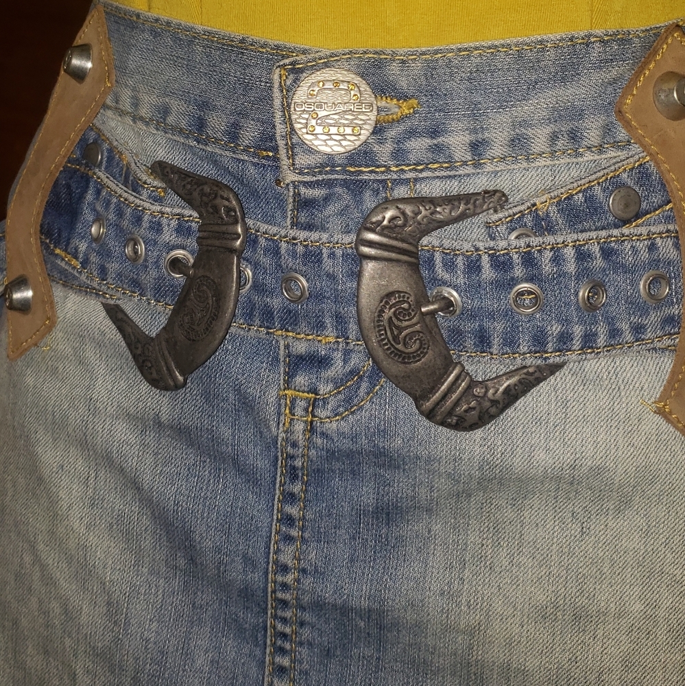 DSQUARED2 Denim Jean Mini skirt XS with belt